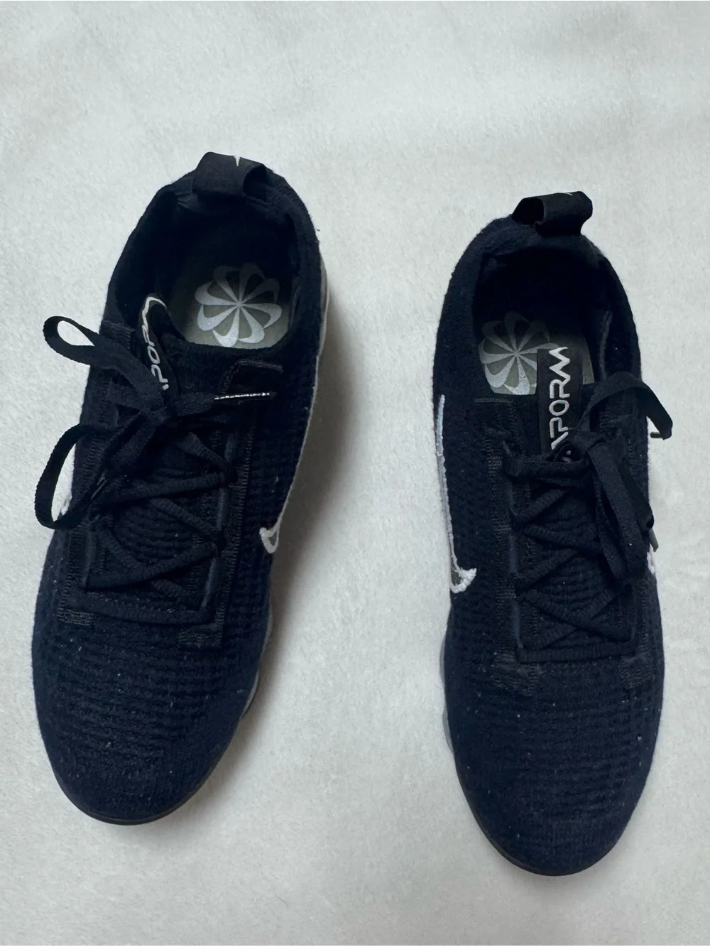 Nike Black Women's Air VaporMax Sneakers with White Swoosh